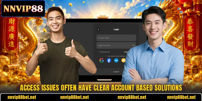 Access issues often have clear account based solutions Access issues often have clear account based solutions