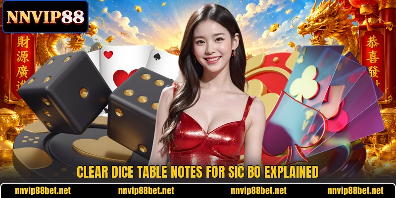 Clear dice table notes for sic bo explained Clear dice table notes for sic bo explained