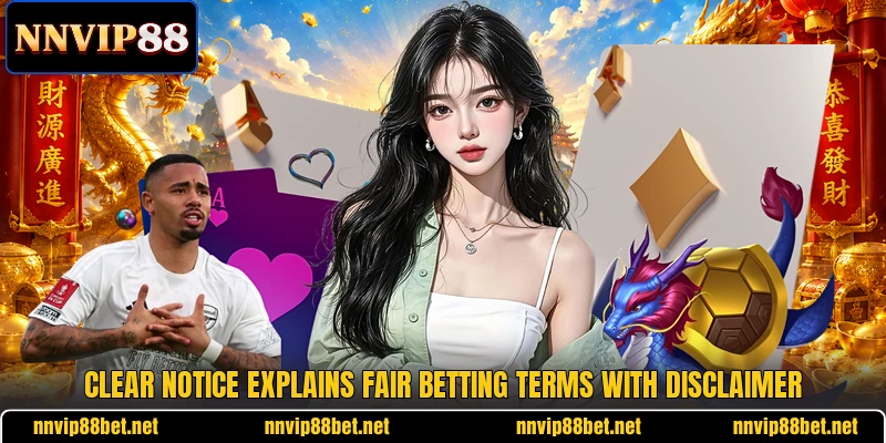 Clear notice explains fair betting terms with disclaimer Clear notice explains fair betting terms with disclaimer