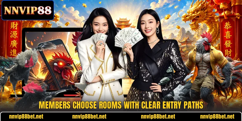 Members choose rooms with clear entry paths Members choose rooms with clear entry paths