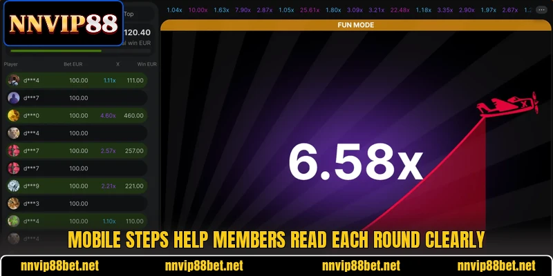 Mobile steps help members read each round clearly Mobile steps help members read each round clearly