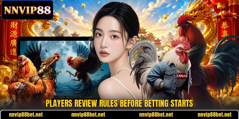 Players review rules before betting starts Players review rules before betting starts
