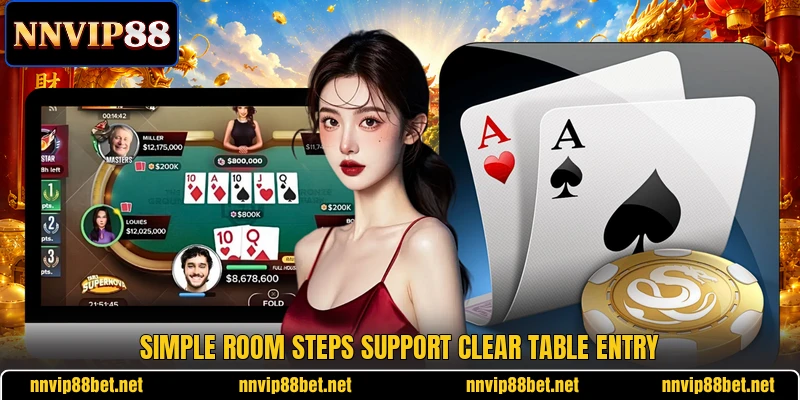 Simple room steps support clear table entry